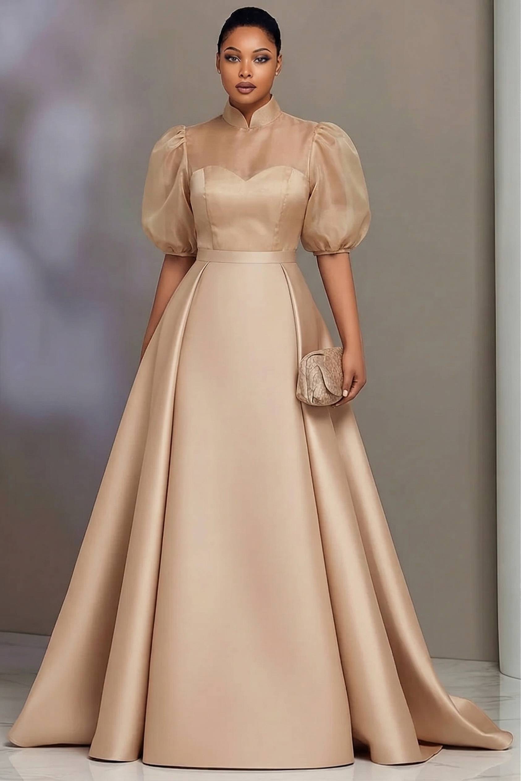 Slip Dress Satin - Plus Size Elegant Satin Prom Dresses