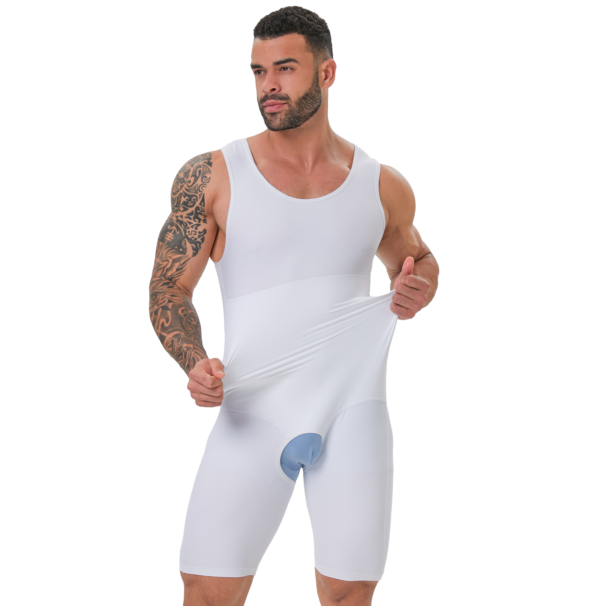 Men's Double Layer Tummy Contr - Shapewear Bodysuit Firm ulasan dan harga