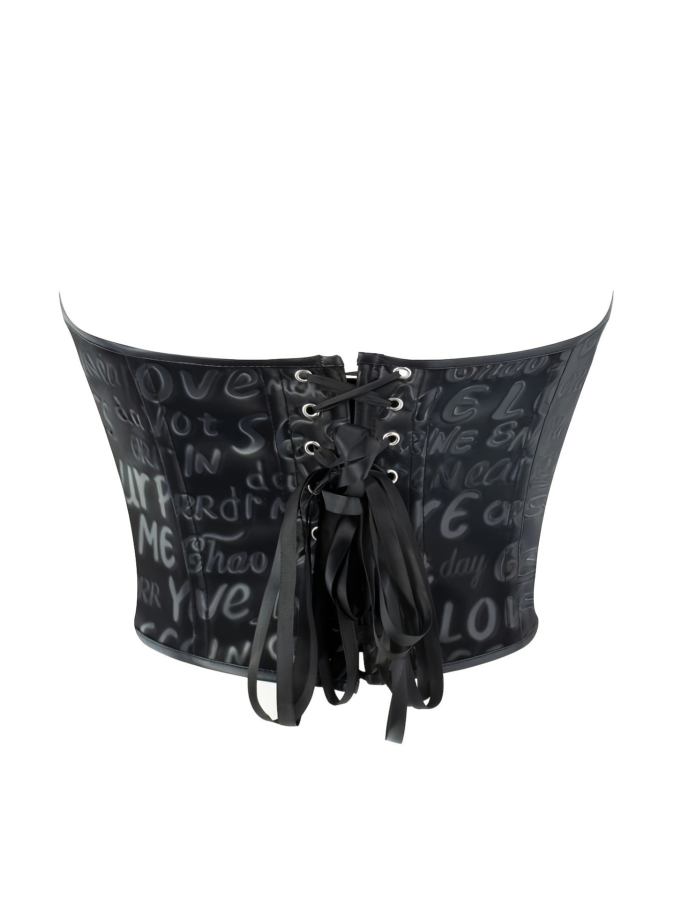 Black letter printed strapless - Corset Waist Cinch ulasan dan harga