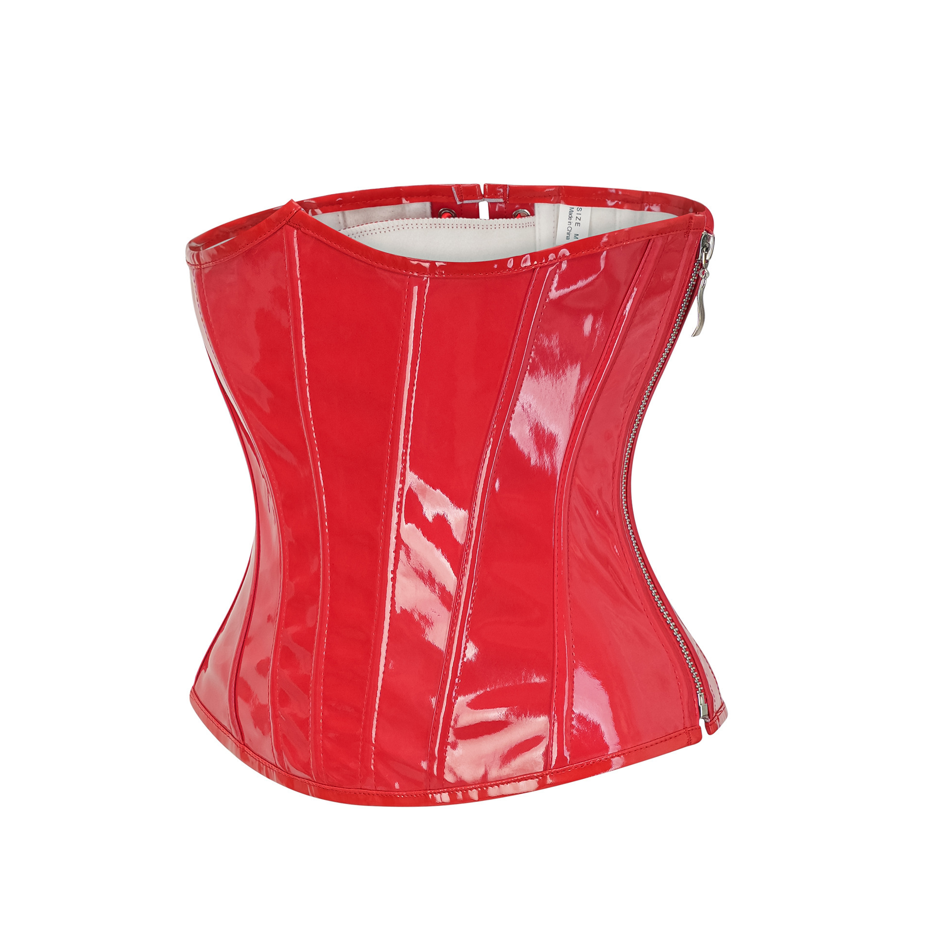 Steampunk Red PU Leather Side  - Corset Waist Cinch ulasan dan harga