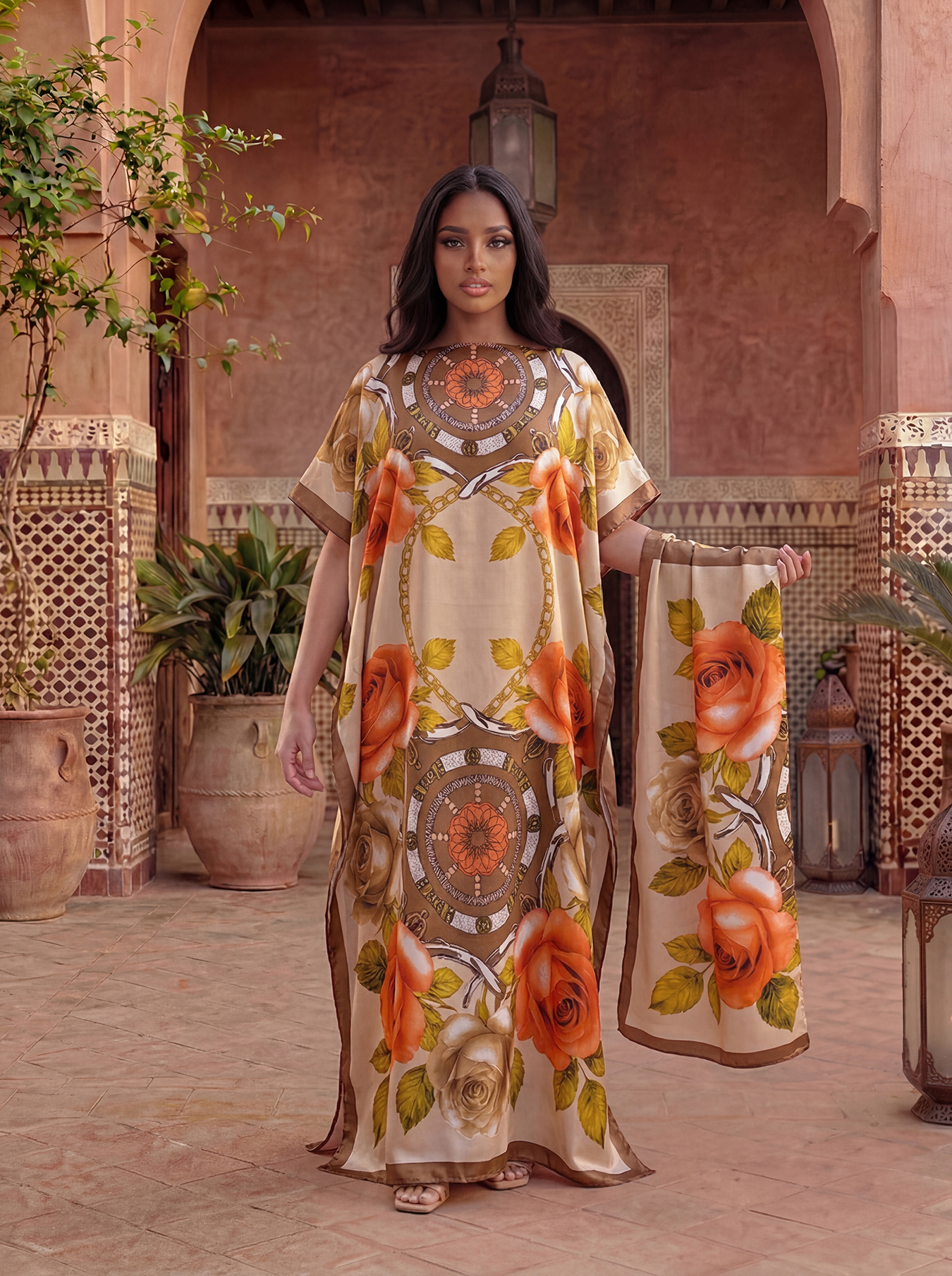 New Style Long Loose Silk Blen - Robe Silk Women ulasan dan harga