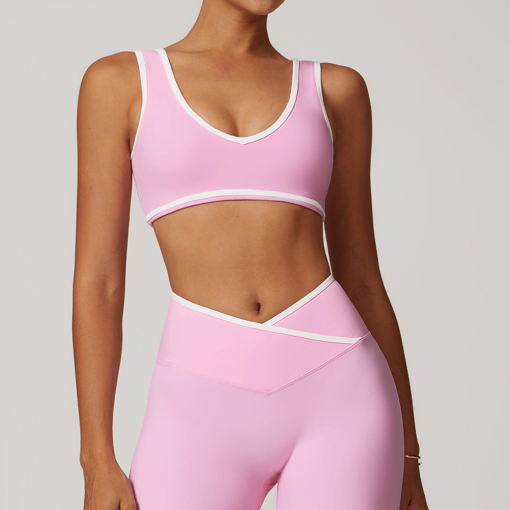 V-Neck Sports Bra Women Top Pu - Push Up Bra Padded ulasan dan harga