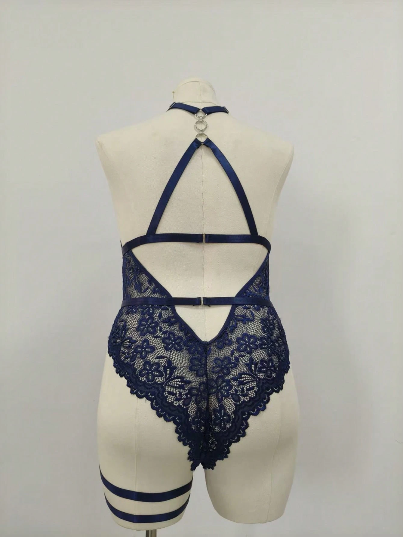 Blue Lace Wireless Bodysuit Wi - Garter Belt Set ulasan dan harga