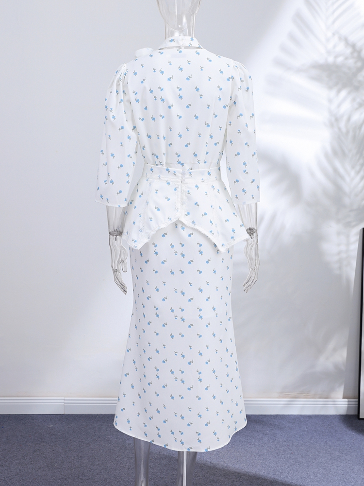 Elegant Women Floral Dress Dar - Corset Waist Cinch ulasan dan harga