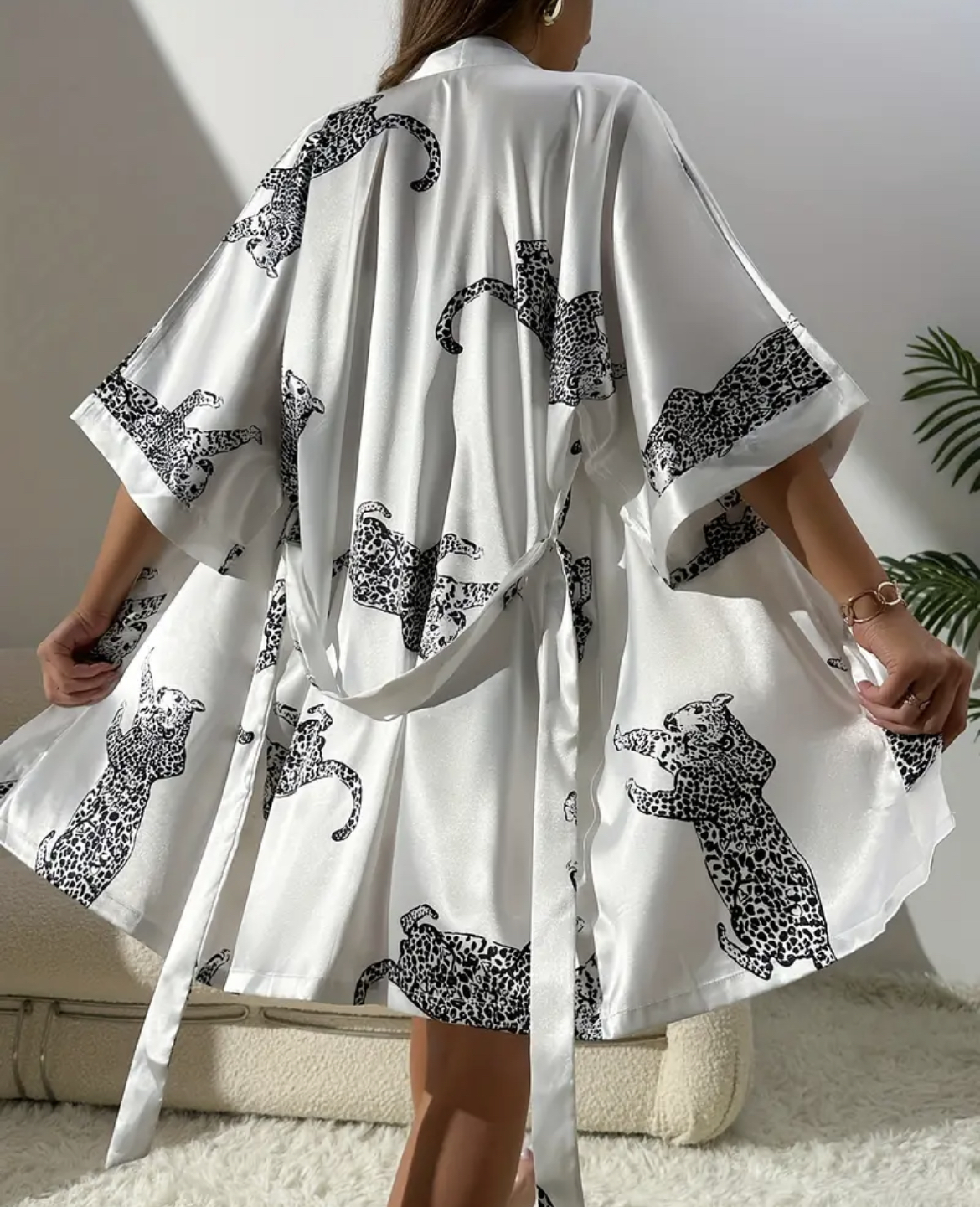 Imitation silk sleepwear sexy  - Robe Silk Women ulasan dan harga