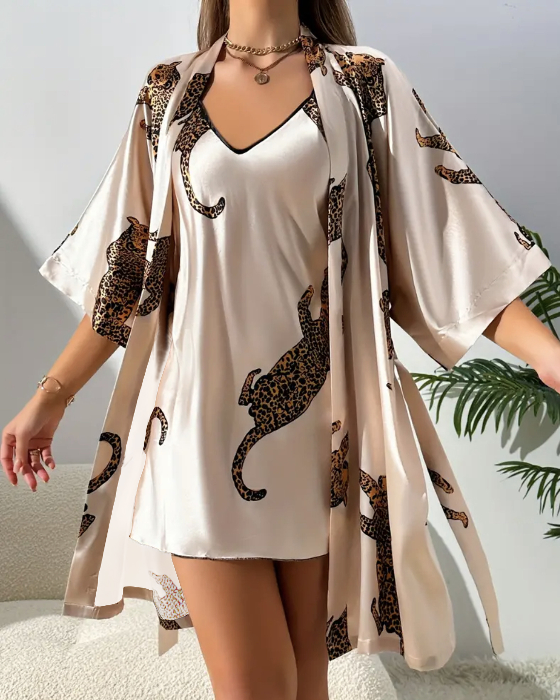 Imitation silk sleepwear sexy  - Robe Silk Women ulasan dan harga