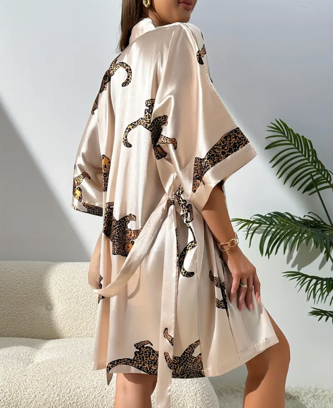 Imitation silk sleepwear sexy  - Robe Silk Women ulasan dan harga