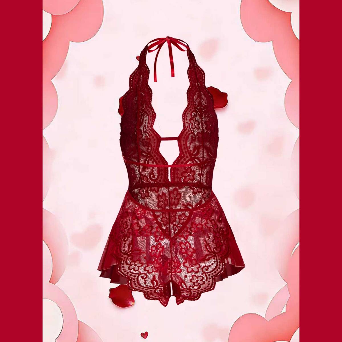 Erotic Crotchless Hot Lingerie - Lace Teddy Lingerie ulasan dan harga
