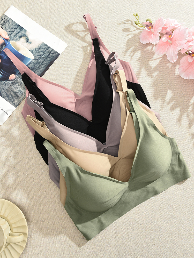 Women Latex Bra Seamless Under - Bralette Wireless Soft ulasan dan harga